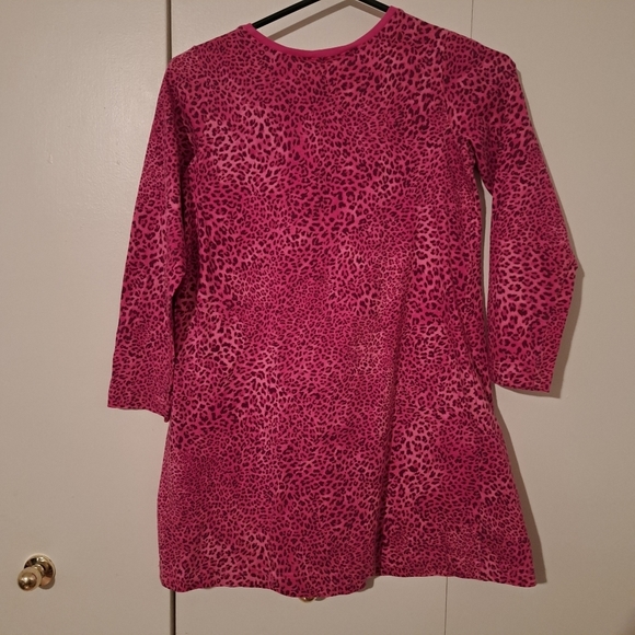 Pink Leopard Print Kids Dress - Picture 2 of 5